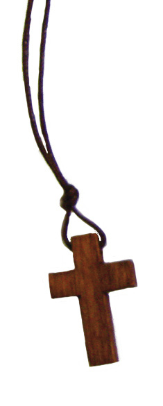 COLLIER CROIX EN BOIS SOMBRE