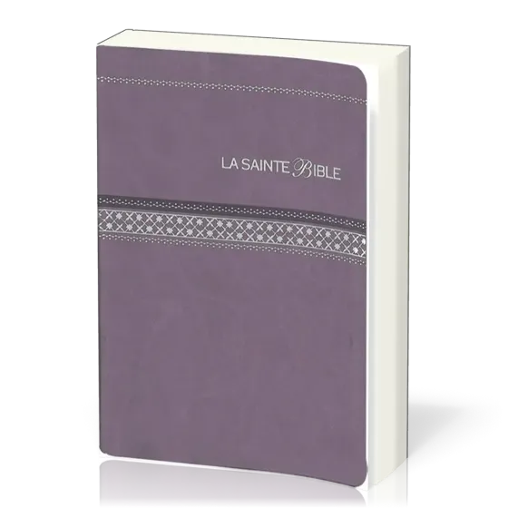 Bible Segond 1910, gros caractères, flexa parme, tranche argent