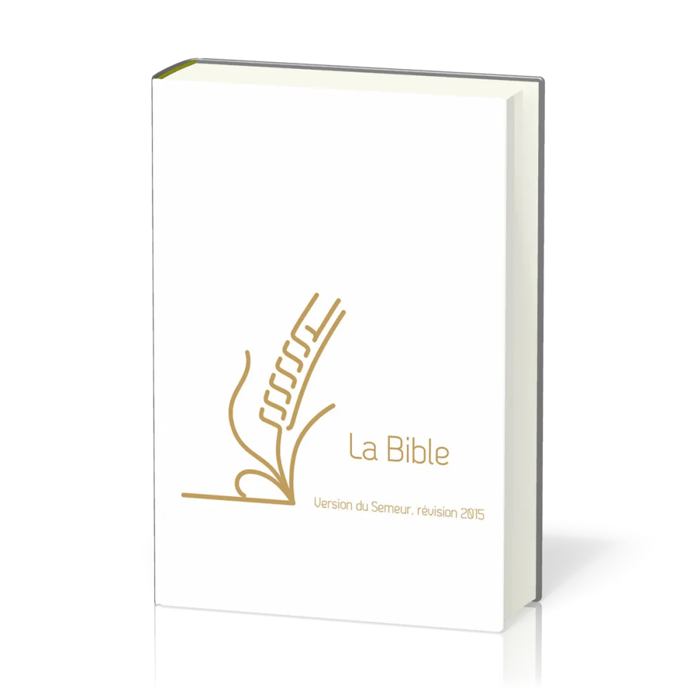 Bible Semeur 2015, compacte, blanche - couverture rigide, renforcée lin, tranches or