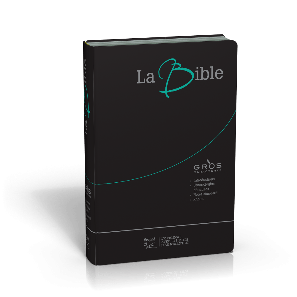 Bible Segond 21, gros caractères - couverture souple, fibrocuir noir
