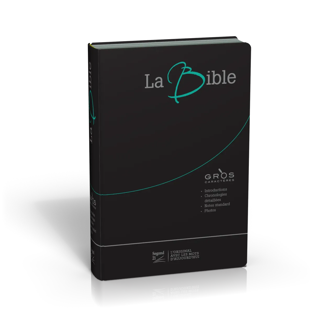 Bible Segond 21, gros caractères - couverture souple, fibrocuir noir